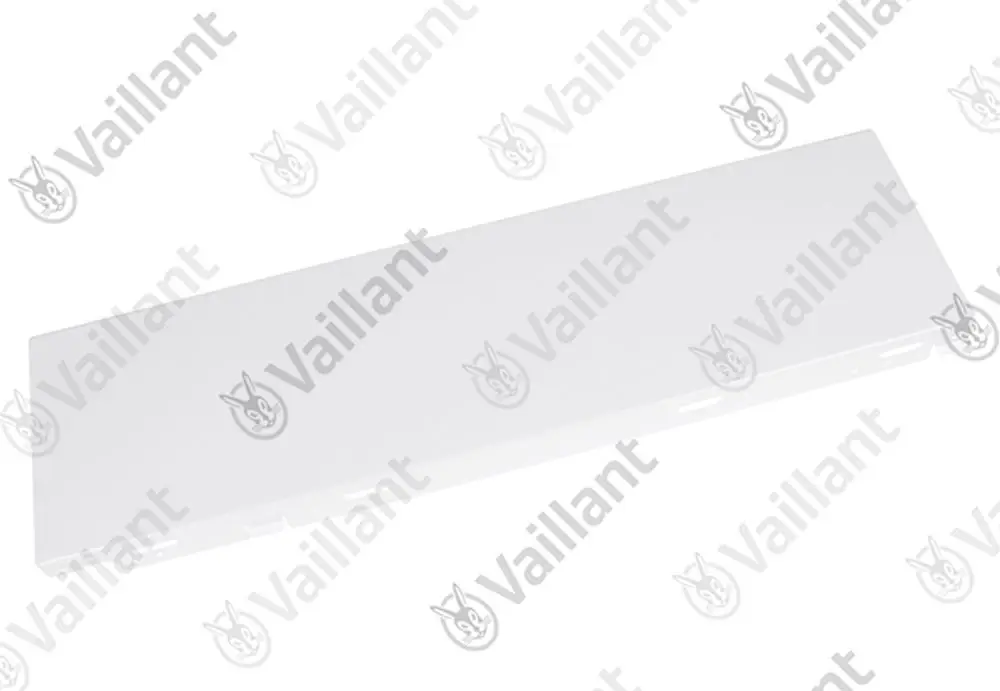 Weißes Seitenteil von Vaillant, flaches Design mit abgerundeten Kanten, geeignet für bestimmte Heizgeräte.